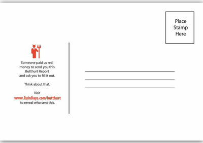 Butthurt Report Postcard